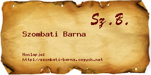 Szombati Barna névjegykártya