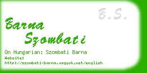 barna szombati business card